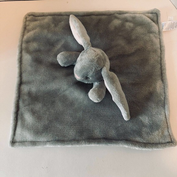 Carter's 2020 Plush Grey/Pink Bunny Security Blanket Stuffed Toy Stuffed Animal - Picture 4 of 8